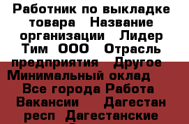 Работник по выкладке товара › Название организации ­ Лидер Тим, ООО › Отрасль предприятия ­ Другое › Минимальный оклад ­ 1 - Все города Работа » Вакансии   . Дагестан респ.,Дагестанские Огни г.